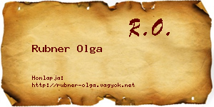 Rubner Olga névjegykártya